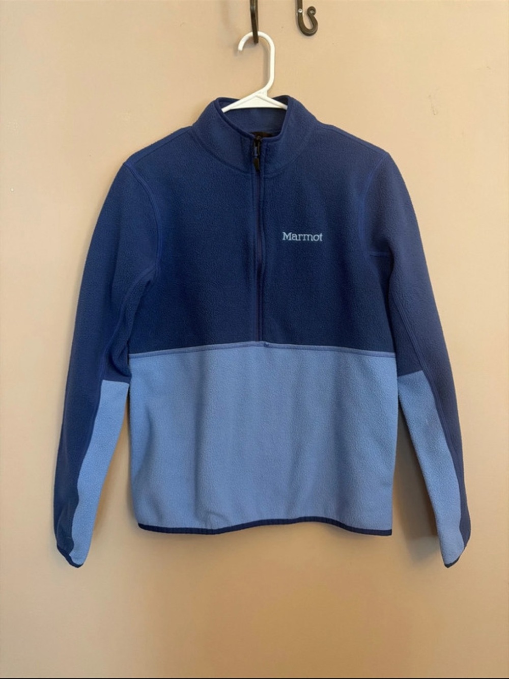 Marmot Two-Tone Navy and Light Blue Half-Zip Fleece